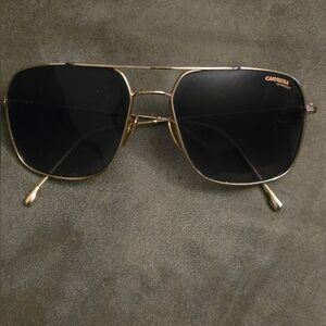 Carrera Gold Frame Sunglasses with Black Lenses
